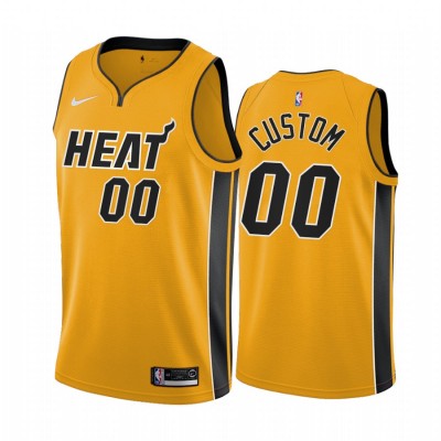 Miami Heat Personalized Yellow NBA Swingman 2020 21 Earned Edition Jersey